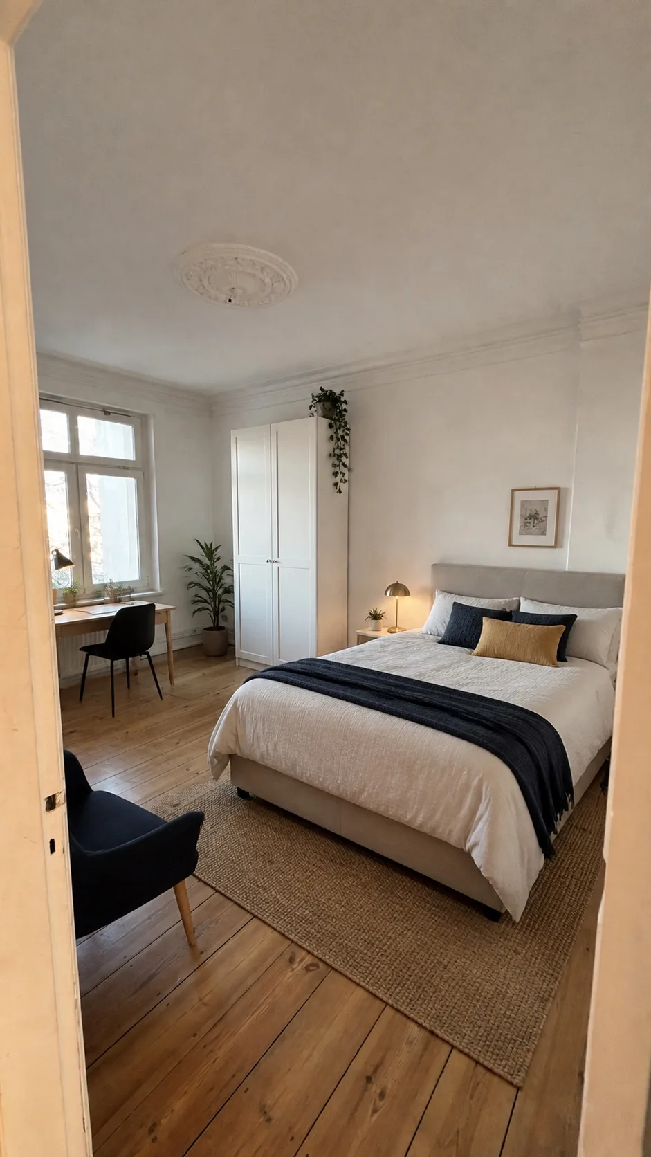 Visualización del mobiliario de la Habitación 1 basada en una fotografía real del espacio